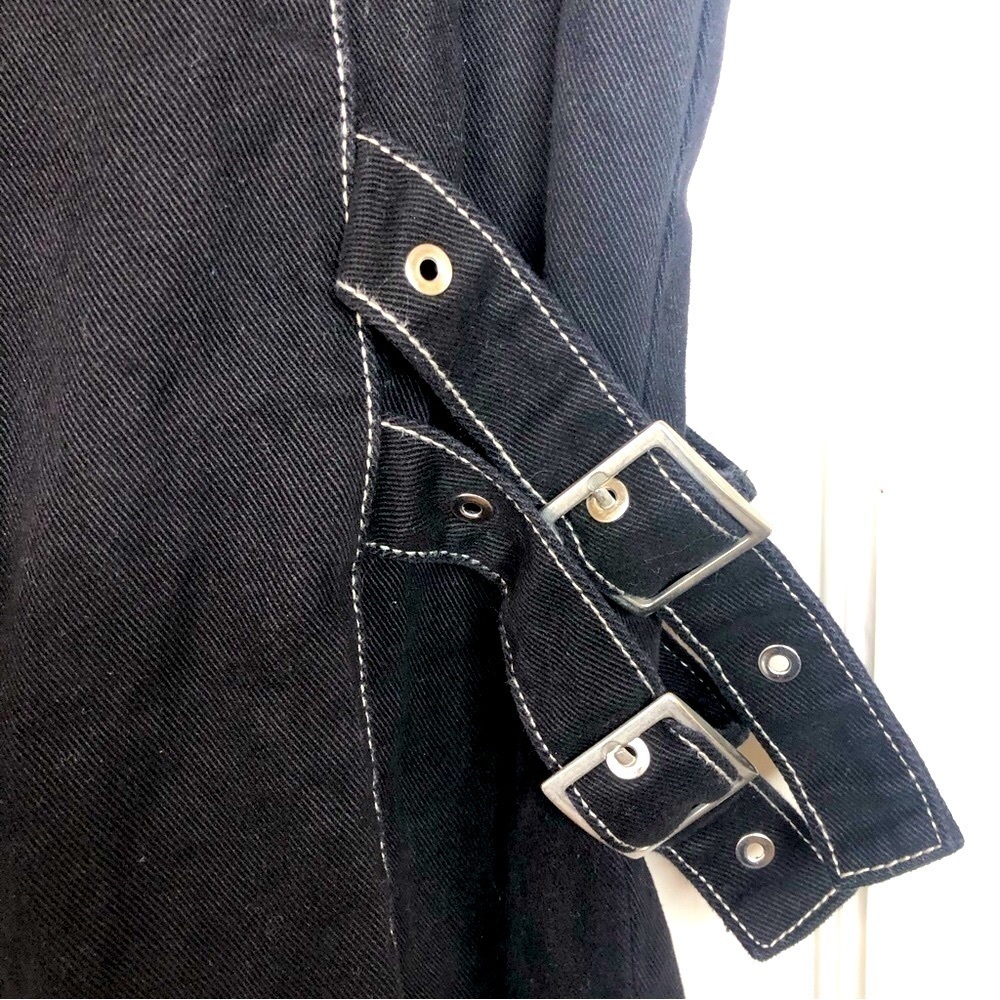 WeWoreWhat Bowery Pant Denim w Buckle Details in Black Danielle Bernstein sz 29 - Picture 4 of 14